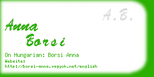 anna borsi business card